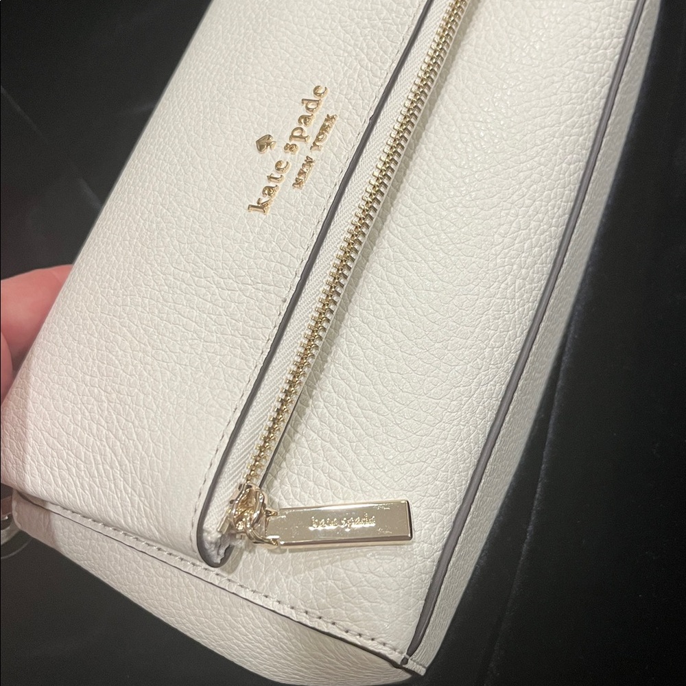 Kate Spade Leila Flip Zip Crossbody Leather Bag Cream Gold NWT - Picture 5 of 16